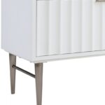 Modernist 60" Engineered Stone Top And Solid Wood Base Bathroom Vanity