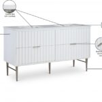 Modernist 60" Engineered Stone Top And Solid Wood Base Bathroom Vanity