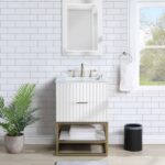 Monad 24" Genuine Marble Top, Steel And Glass Base Vanity