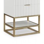 Monad 24" Genuine Marble Top, Steel And Glass Base Vanity