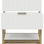 Monad 24" Genuine Marble Top, Steel And Glass Base Vanity