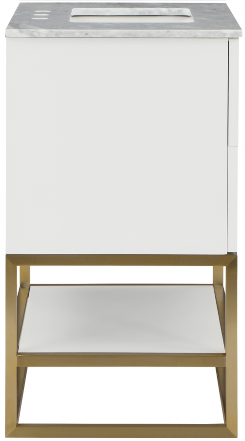 Monad 24" Genuine Marble Top, Steel And Glass Base Vanity