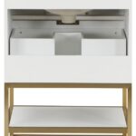 Monad 24" Genuine Marble Top, Steel And Glass Base Vanity