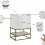 Monad 24" Genuine Marble Top, Steel And Glass Base Vanity