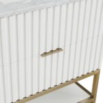 Monad 30" Genuine Marble Top, Steel And Glass Base Vanity