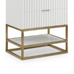 Monad 30" Genuine Marble Top, Steel And Glass Base Vanity