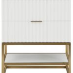 Monad 30" Genuine Marble Top, Steel And Glass Base Vanity