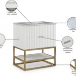 Monad 30" Genuine Marble Top, Steel And Glass Base Vanity