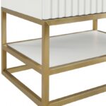 Monad 36" Genuine Marble Top, Steel And Glass Base Vanity
