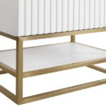 Monad 36" Genuine Marble Top, Steel And Glass Base Vanity