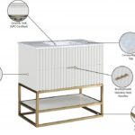 Monad 36" Genuine Marble Top, Steel And Glass Base Vanity