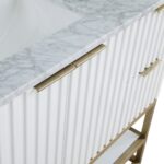 Monad 48" Genuine Marble Top, Steel And Glass Base Vanity