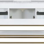 Monad 48" Genuine Marble Top, Steel And Glass Base Vanity