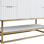Monad 48" Genuine Marble Top, Steel And Glass Base Vanity