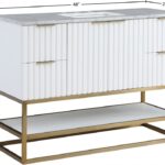 Monad 48" Genuine Marble Top, Steel And Glass Base Vanity