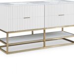 Monad 60" Genuine Marble Top, Steel And Glass Base Vanity