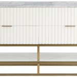Monad 60" Genuine Marble Top, Steel And Glass Base Vanity