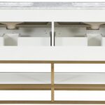 Monad 60" Genuine Marble Top, Steel And Glass Base Vanity