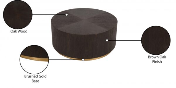 Nile Oak Wood Top And Metal Base Coffee Table