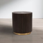 Nile Oak Wood Top And Metal Base End Table