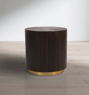 Nile Oak Wood Top And Metal Base End Table