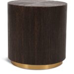 Nile Oak Wood Top And Metal Base End Table