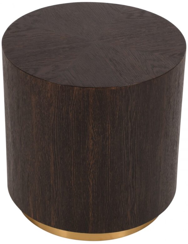 Nile Oak Wood Top And Metal Base End Table