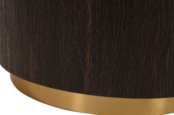 Nile Oak Wood Top And Metal Base End Table