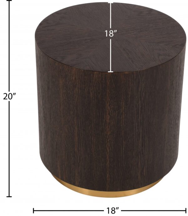 Nile Oak Wood Top And Metal Base End Table