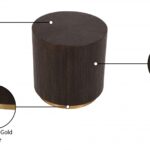 Nile Oak Wood Top And Metal Base End Table