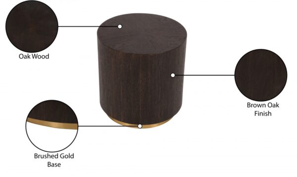 Nile Oak Wood Top And Metal Base End Table