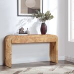 Cresthill Burl Wood Console Table