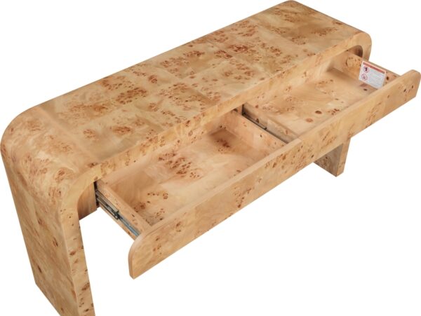 Cresthill Burl Wood Console Table