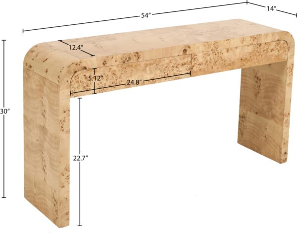 Cresthill Burl Wood Console Table