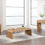 Cresthill Burl Wood Console Table