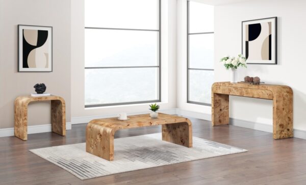 Cresthill Burl Wood Console Table