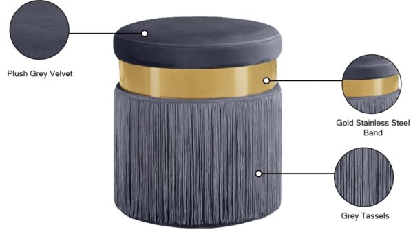 Yasmine Velvet Upholstered Stool
