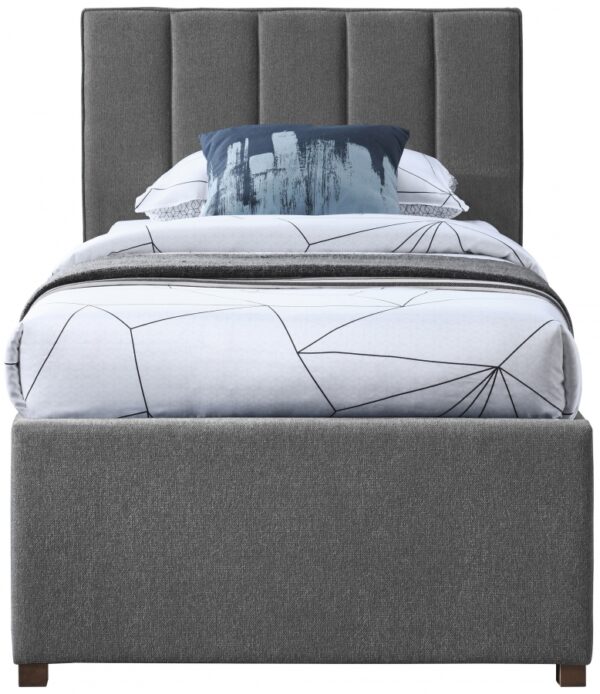 Harper Linen Textured Fabric Upholstered Trundle Bed