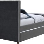 Harper Linen Textured Fabric Upholstered Trundle Bed