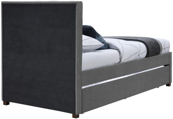 Harper Linen Textured Fabric Upholstered Trundle Bed