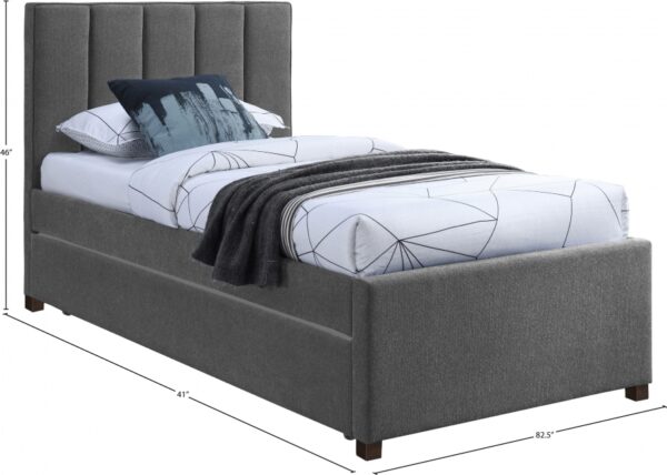 Harper Linen Textured Fabric Upholstered Trundle Bed