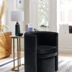 Selena Velvet Upholstered Accent Chair and Ottoman Set