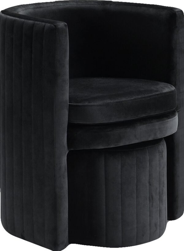 Selena Velvet Upholstered Accent Chair and Ottoman Set