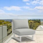 Maldives Water Resistant Fabric Upholstered Outdoor Patio Modular Armless Chair