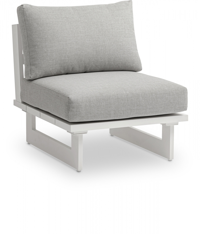 Maldives Water Resistant Fabric Upholstered Outdoor Patio Modular Armless Chair