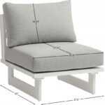 Maldives Water Resistant Fabric Upholstered Outdoor Patio Modular Armless Chair