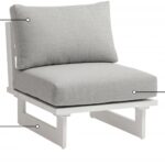 Maldives Water Resistant Fabric Upholstered Outdoor Patio Modular Armless Chair