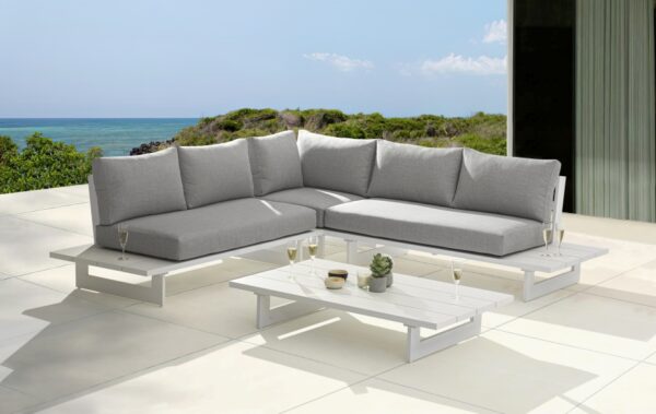 Maldives 102" Water Resistant Fabric Upholstered Outdoor Patio Modular Sectional