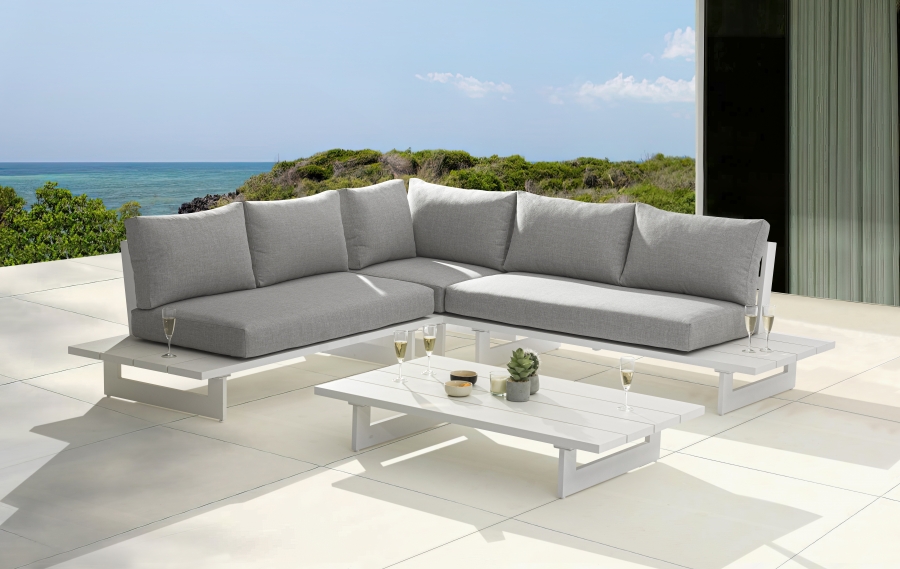 Maldives 102" Water Resistant Fabric Upholstered Outdoor Patio Modular Sectional