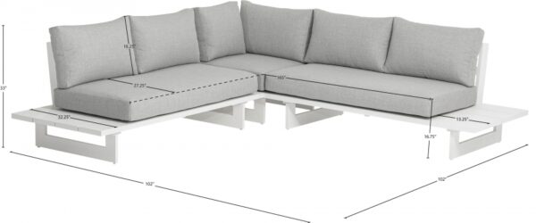 Maldives 102" Water Resistant Fabric Upholstered Outdoor Patio Modular Sectional